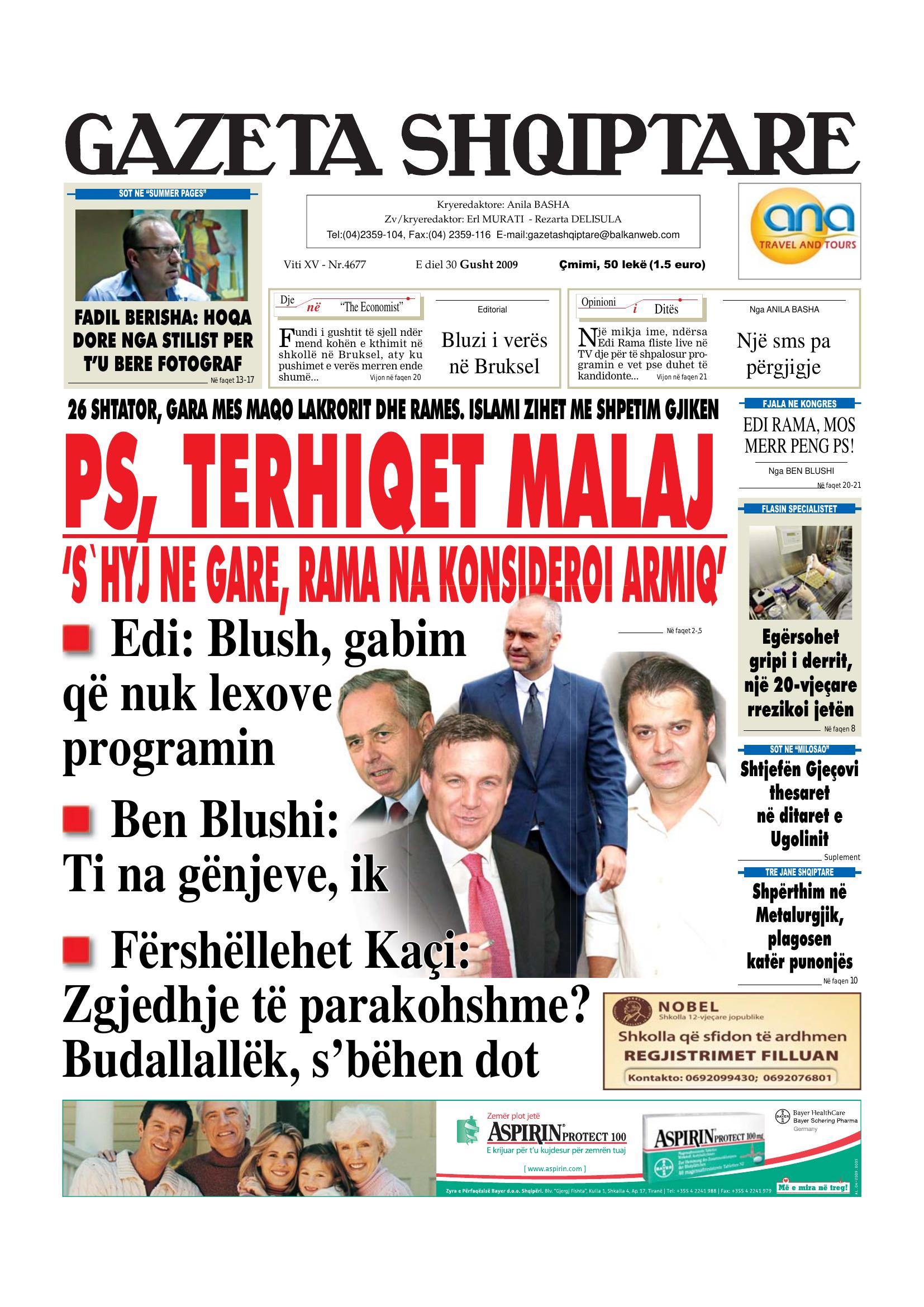 Gazeta Shqiptare 2009-08-30